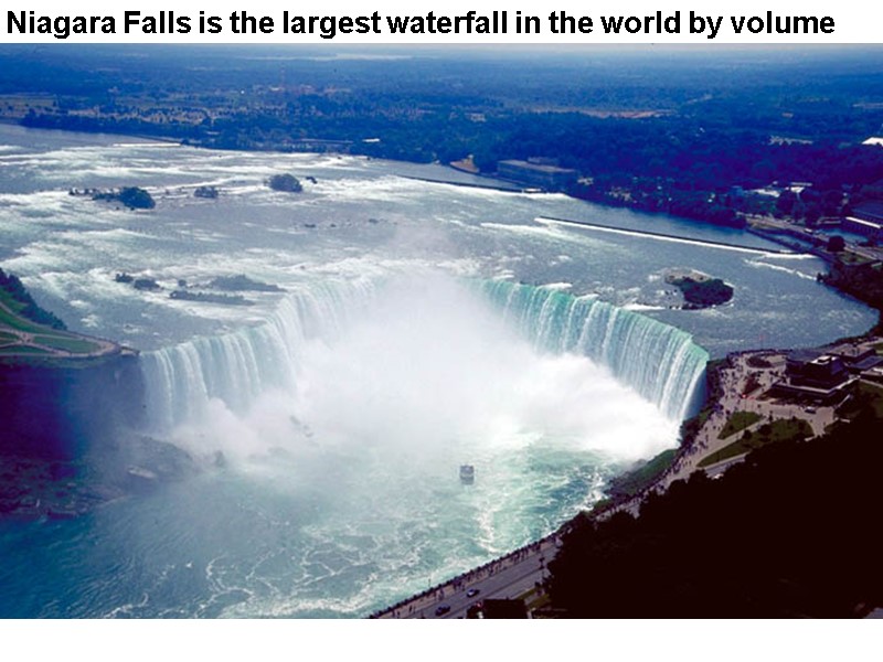 Niagara Falls is the largest waterfall in the world by volume